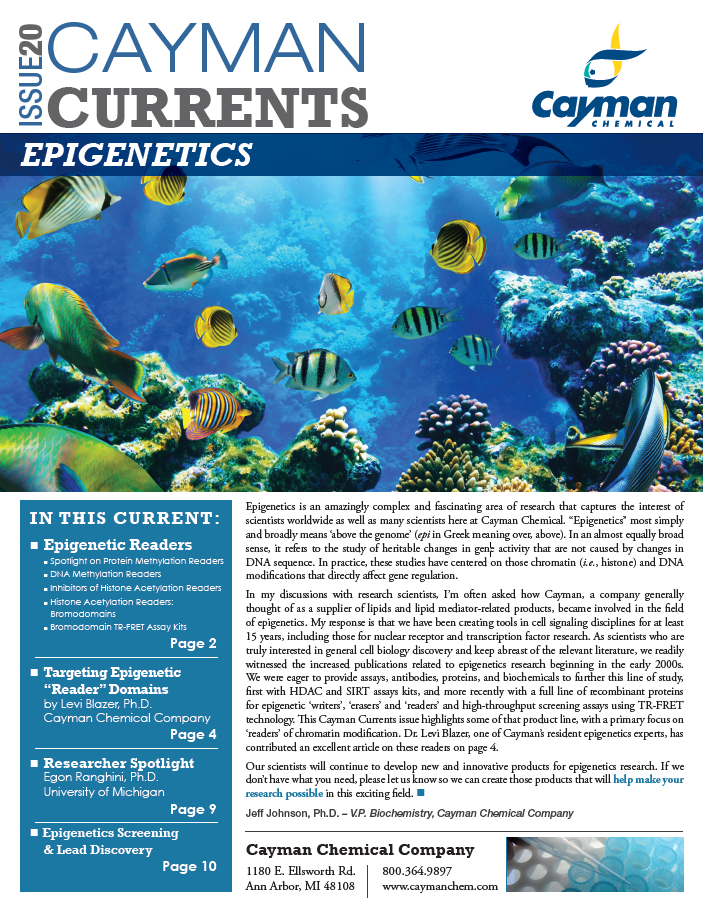 <p>​Cayman Currents Issue 20: Epigenetics <br></p>