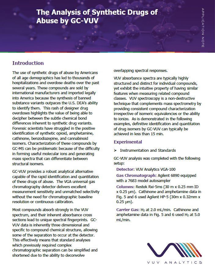 <p>​The Analysis of Synthetic Drugs of Abuse by GC-VUV<br></p>