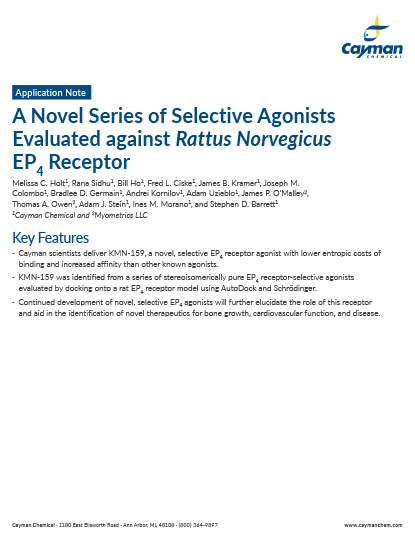 A Novel Series of Selective Agonists Evaluated against <em>Rattus Norvegicus</em> EP<sub>4</sub> Receptor