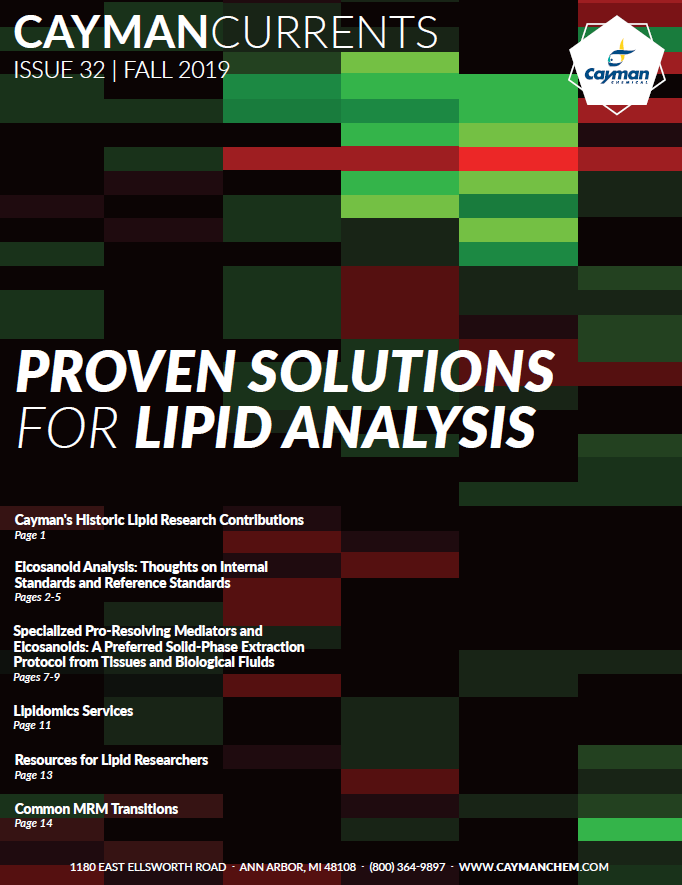 <p>​Cayman Currents Issue 32: Proven Solutions for Lipid Analysis<br></p>
