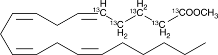Arachidonic Acid-13C5 methyl ester (C20:4 (cis-5,8,11,14)-13C5-methyl ester, Methyl Arachidonate-13C5, Methyl (cis-5,8,11,14)-eicosatetraenoate-13C5)