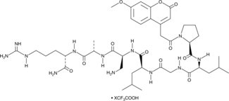 Mca-PLGL-Dpa-AR-NH2 (trifluoroacetate salt) (Matrix Metalloproteinase-2/Matrix Metalloproteinase-7 Fluorogenic Substrate, Mca-Pro-Leu-Gly-Leu-Dpa-Ala-Arg-NH2, MMP-2/MMP-7 Fluorogenic Substrate)