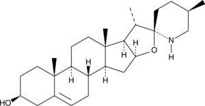 Solasodine (NSC 179187, NSC 178260, Purapuridine, Solancarpidine, Solasod-5-en-3β-ol, (−)-Solasodine, CAS Number: 126-17-0)