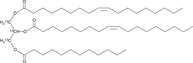 1,2-Dioleoyl-3-Lauroyl-rac-glycerol-13C3 (1,2-Olein-3-Laurin-13C3, TG(18:1/18:1/12:0)-13C3, CAS Number: 2692624-36-3)