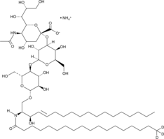 C18 Ganglioside GM3-d3 (d18:1/18:0-d3) (ammonium salt, synthetic) (C18 GM3-d3, N-ω-CD3-Octadecanoyl monosialoganglioside GM3, Monosialoganglioside GM3-d3, N-Stearoyl Monosialoganglioside GM3-d3, CAS Number: 2692623-85-9)
