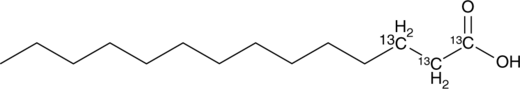 Myristic Acid-13C3 (C14:0-13C3, FA 14:0-13C3, Tetradecanoic Acid-13C3, CAS Number: 202114-49-6)